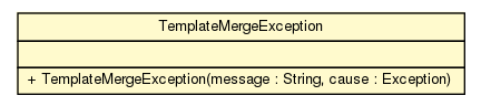 Package class diagram package TemplateMergeException